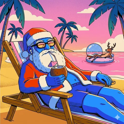 Father Christmas on the beach